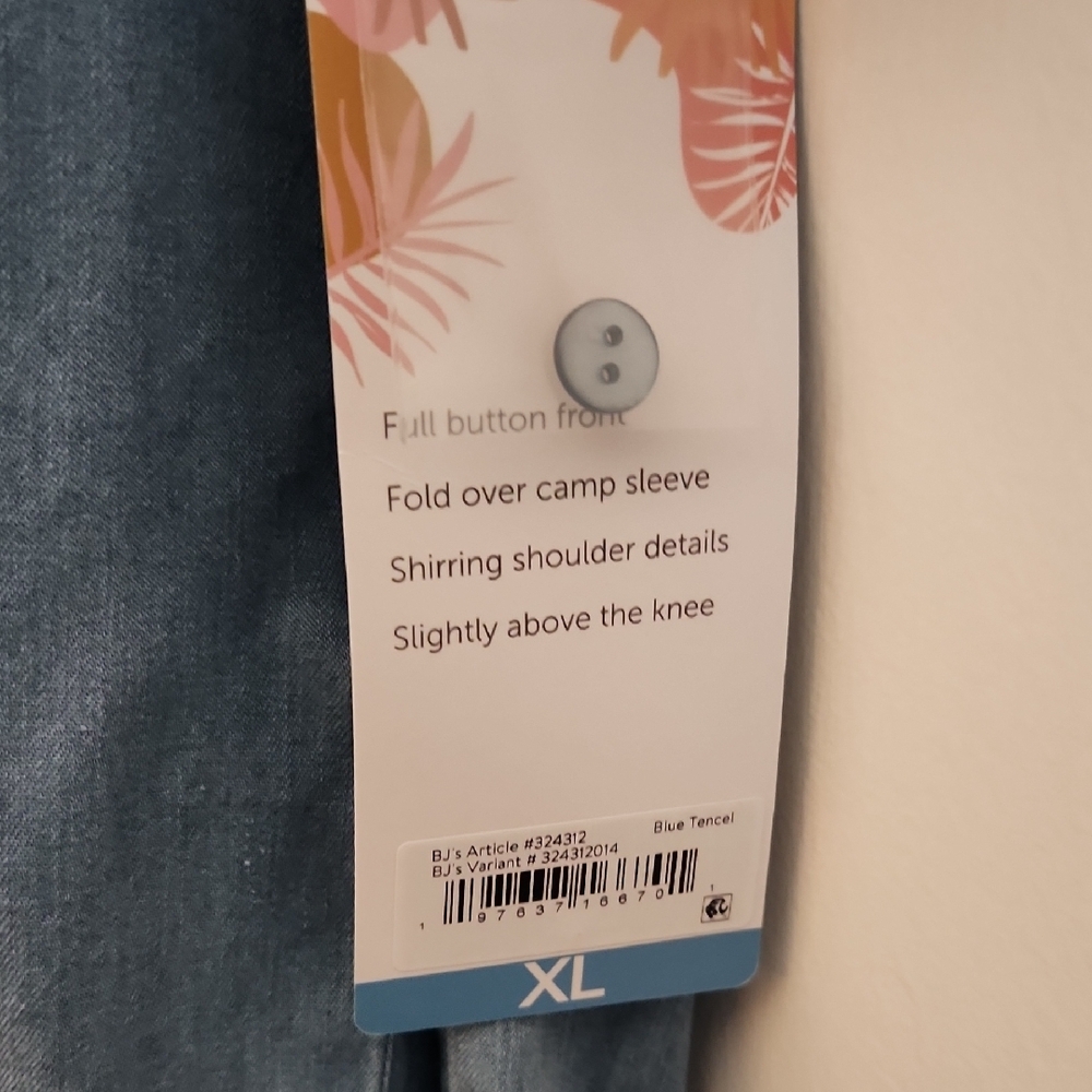 NWT Blue Casual Button Down Dress - Picture 5 of 6